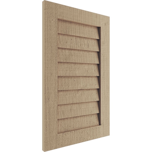 Timberthane Rough Cedar Vertical Faux Wood Non-Functional Gable Vent, Primed Tan, 14W X 42H